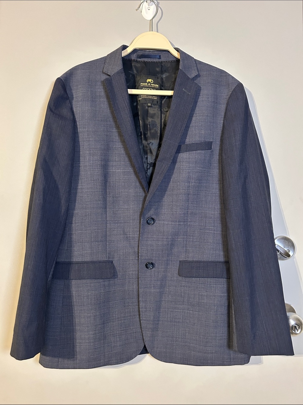 Moods of Norway Men's Two Tone Blue Plaid Blazer / Sport Coat EU 50 US 40